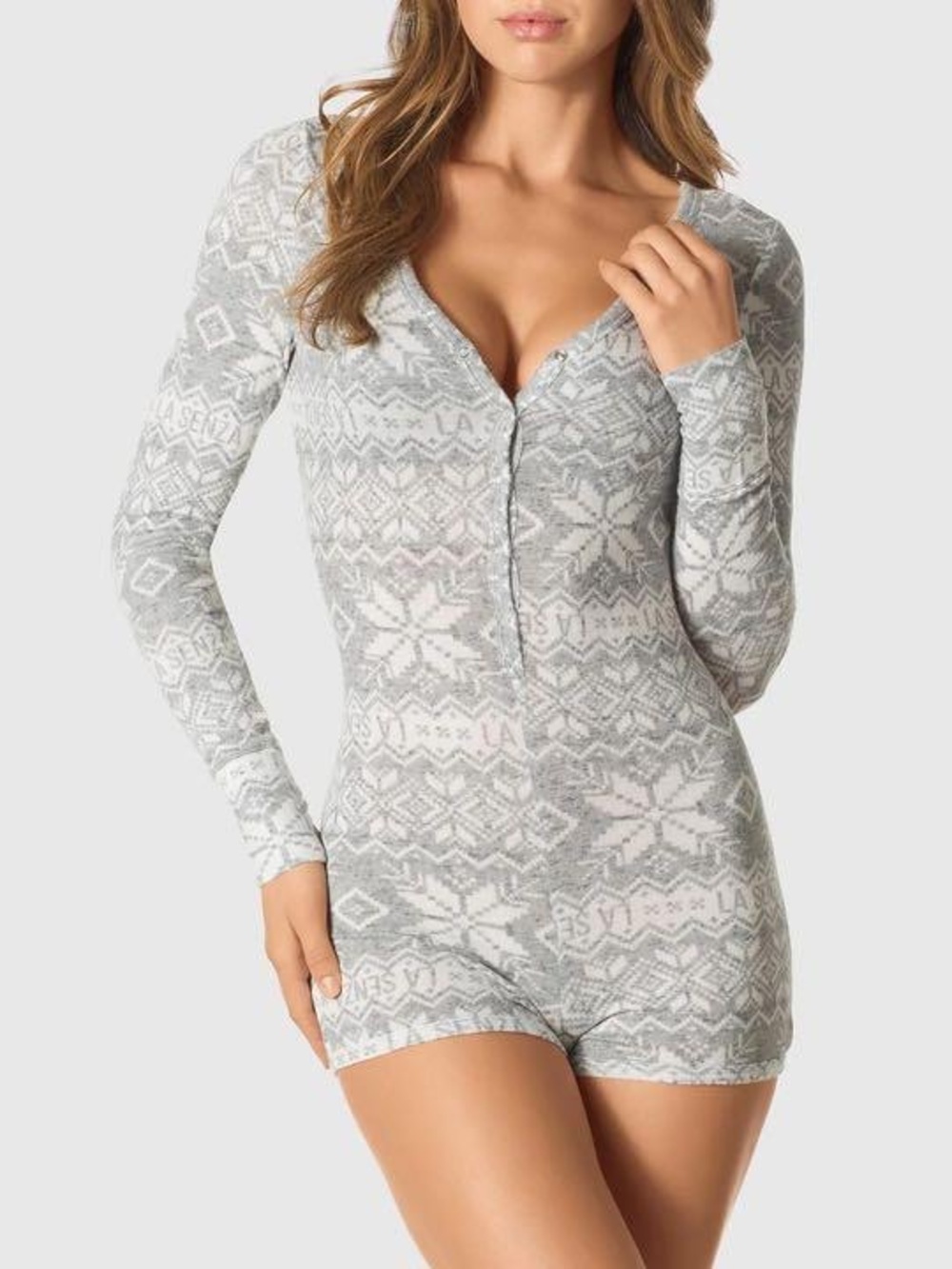 La Senza Light Grey Patterned Romper XS